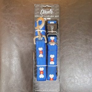 Aisles dog collar and leash set. Large